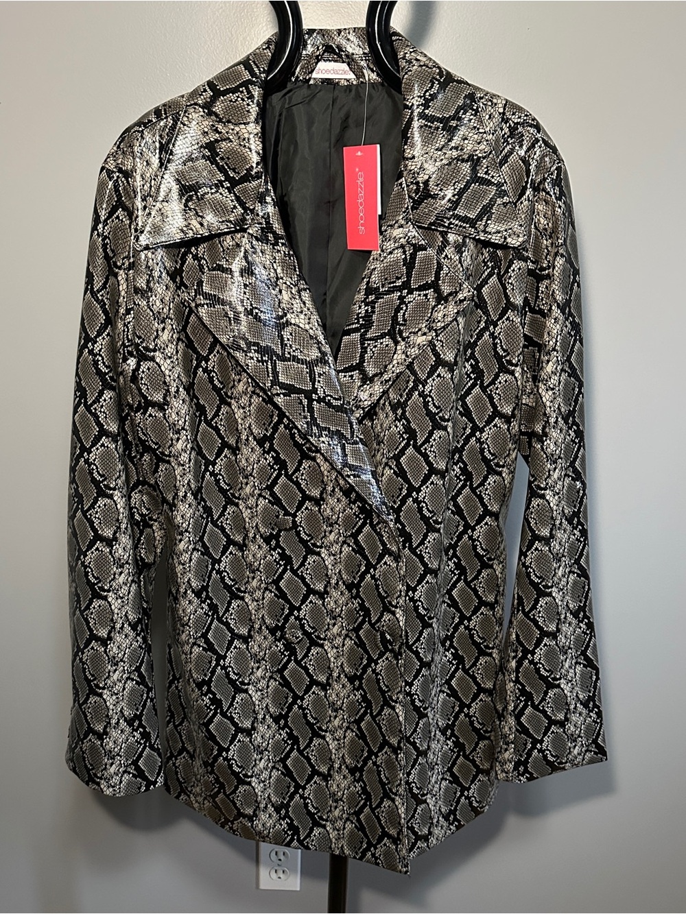 Ladies Shoedazzle faux leather reptile print blazer NWT - Picture 2 of 7